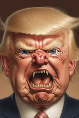 donald trump as an angry ugly pig