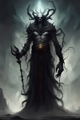 fantasy concept art, creepy god, god of fear