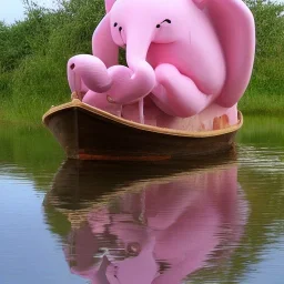 mix boat and pink elephant