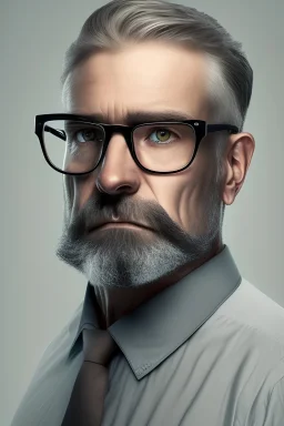 male short beard glasses german middle age interrogator
