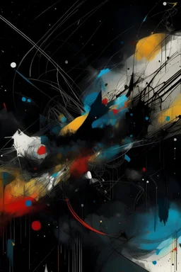 Abstract art, a random drawing of space and death