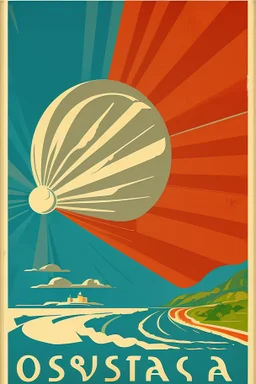 Make a retro poster about a nation called Osvakia. Known for its coast and agriculture