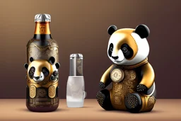 steampunk panda in moutai design