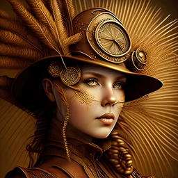 woman wheat details steampunk style