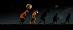 a study of evolution from foxes to kangaroos to humans, stage by stage. 5 stages, "you know its true" title