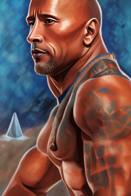 portrait of dwayne the rock johnson by picasso