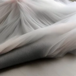 Tulle fabric, synthetic material, nylon, colors mineral gray, dusty pink, platinum colors, milky colors