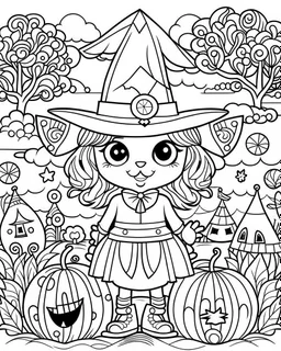 cute Halloween coloring page