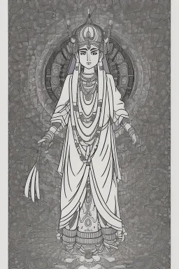 Hinduism, modern realistic cartoon drawing, grayscale, adult coloring pages, Hindu god Brahma, male god, wisdom, transformation, lined drawing, coloring page, 300 dpi, high quality print, painted portrait, full body, white hair , masculine, mature, handsome, upper body, muscular, hairy torso, fantasy, intricate, elegant, highly detailed, digital painting, artstation, concept art, smooth, sharp focus, illustration, 8K, HDR, masterpiece, pastel quad Color, 3D vector art, cute and quirky, fantasy