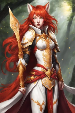 Female Red-Haired Kitsune Paladin