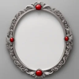 oval silver frame with red