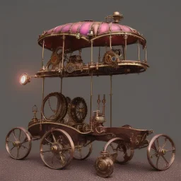 Steampunk carriage for royalty colorful