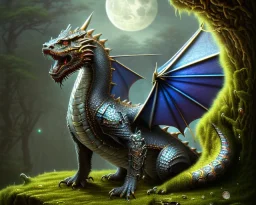 mdjrny-v4 style, photorealistic dragon, sharp scales, insanely detailed, symmetrical glowing eyes, intricate, bright iridescent highlights, art nouveau, volt lighting, atop a mountain crag, ultra high definition, NVIDIA Iray render, volumetric illumination, by argerm inspired by Tod Lockwood and Bob Eggleton, black dragon