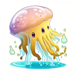 Cartoon illustration for children: sweet prehistoric jelly, white background