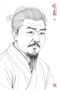 The Creator in the style of Zeng Fanzhi pencil sketch