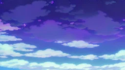 village with purple sky full of stars, anime, high res, makoto shinkai