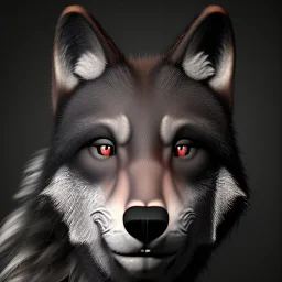 black alpha wolf baring teeth photorealistic