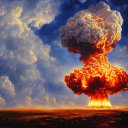 Oil painting of a nuclear explosion