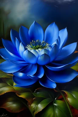 blue Lotus Flower oil painting