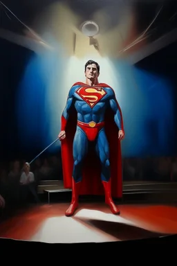 Superman standup comedy club oil canvas