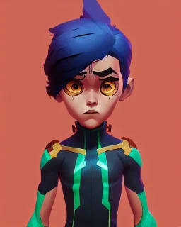 humanoid superhero kiddo, pixar style