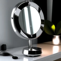 A bright makeup mirror with light