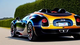 Bugatti Super Veyron in a samurai style,Rear View, 4K, Ultra Detailed