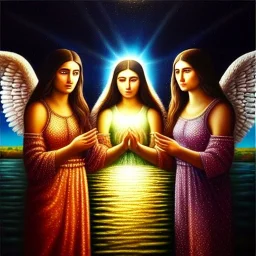 Ultra detailed fullbody Portrait in oil on canvas of -the four angels of euphrates River-Revelation 9,extremely detailed digital painting,,intense stare, extremely detailed face, crystal clear eyes, mystical colors ,perfectly centered image, perfect composition, rim light, beautiful lighting,masterpiece ,8k, stunning scene, raytracing, anatomically correct, in the style of Simon Bisley and Ohrai Noriyoshi and robert e howard and Steve Jung and Wizyakuza and uncannyknack