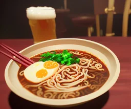 ramen with beer drink