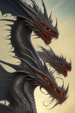 high-quality, fine-detail beautiful, black dragon head portrait, clear reflective lake, tranquil, stunning, 8k resolution, intricate, digital art, detailed matte, volumetric lighting, George Grie, Anne Dittman, Anne Stokes, Lisa Parker, Selina French, Alphonse Mucha