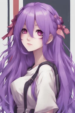 anime girl with purple hair