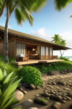 luxury eco resort hawaii outside view bungalow at the beach