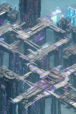 Cyberpunk Orbital City