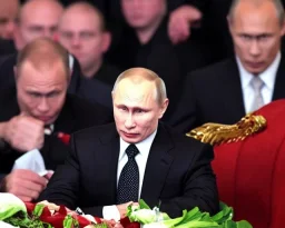 president Putin ugly blood sucker in coffin