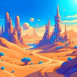 Cartoon magical desert city