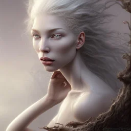 albino michaela coel blonde statuesque woman, narrow nose icelandic, big lips by gerald brom luis royo