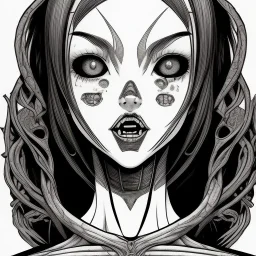 gothic girl, Junji Ito style,