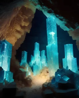 A secret underground city illuminated by glowing crystals and powered by geothermal energy