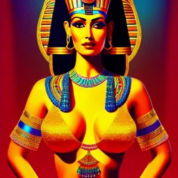 fullbody Drawing of 'beautiful,skinny, tall, busty cleopatra ',egypt,palace, intricate detail,andrea bonelli,Kilian Eng,Ohrai,evan lee,Aleksandr Sidelnikov,KyuYong Eom,toned colors,16k