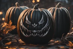 Venom pumpkin in nier automata artstyle, halloween them, winter, close picture, fantasy world, intricate details, highly detailed, high details, detailed portrait, masterpiece,ultra detailed, ultra quality