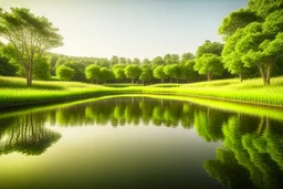 A tranquil natural landscape reflecting the tranquility and ecological balance