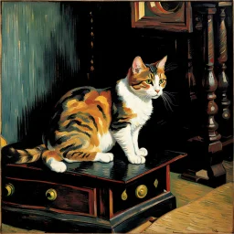 Portrait of a cat by Van Gogh