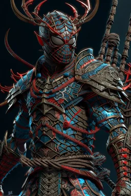 Fhoto full body, reality, Raw, spiderman as warrior samurai, digital art, intricate details, powerful composition, captivating, , trending on artstation, sharp focus, studio photo, intricate details, highly detailed, by addie_digi