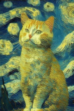 A cat by van gogh