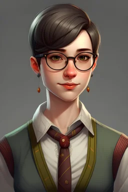 Profesor de matematicas con lentes y cabello corto con ropa elegante