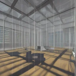 3d render of lawyer office, showing through the big glass windows the new year fireworks outside, hyper realistic, 4k