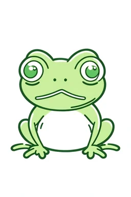 a simple outline of a cute frog, in a drawing style