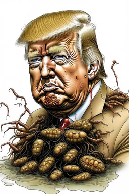 President Barack Donald J. Trump as maggot with festering sores