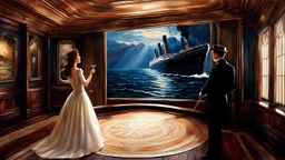 Imagine you are on board the Titanic, in the luxurious cabin where Jack and Rose share a moment of intimacy. Jack, a talented artist, decides to paint a portrait of Rose in this iconic setting. Describe the scene in detail, capturing the emotions and atmosphere as Jack carefully paints his muse on the canvas. How does Rose react to being immortalized in this way? What thoughts and feelings are running through their minds as they create this beautiful piece of art together? Let your imagination r