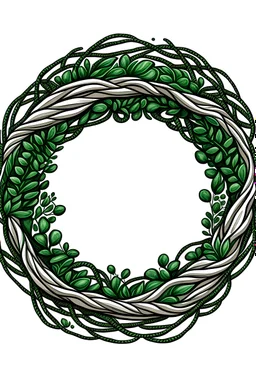 a green plant braided in a circle